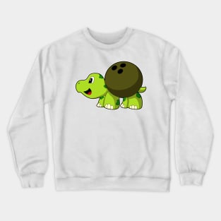 Turtle at Bowling with Bowling ball Crewneck Sweatshirt